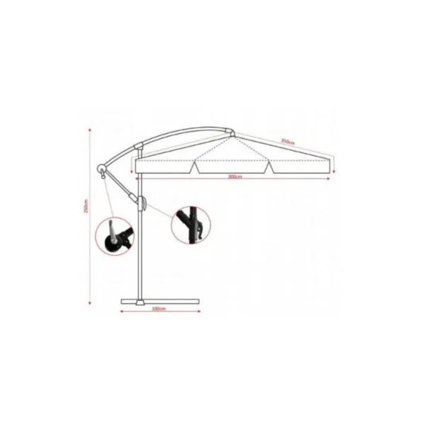 Ombrellone 3 m – alluminio stabile + telo UV