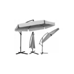 Ombrellone 3 m – grigio | Alluminio stabile + telo UV