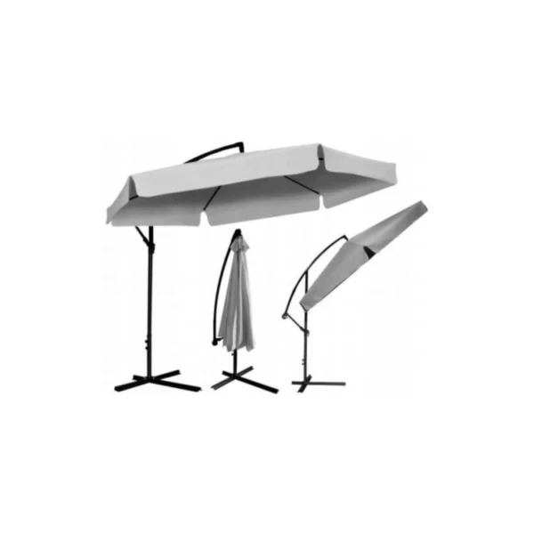 Ombrellone 3 m – grigio | Alluminio stabile + telo UV