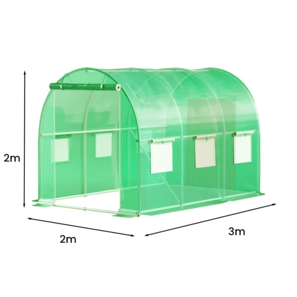 Serra a tunnel 2×3×2 m – struttura rinforzata, doppia porta, protezione UV