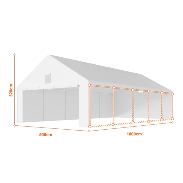 Tenda garage 5×10 m