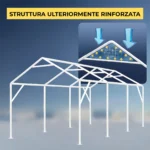 Tenda garage – struttura 38 mm + telo PE 280 g/m²