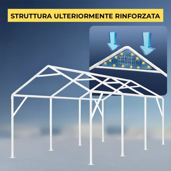 Tenda garage – struttura 38 mm + telo PE 280 g/m²
