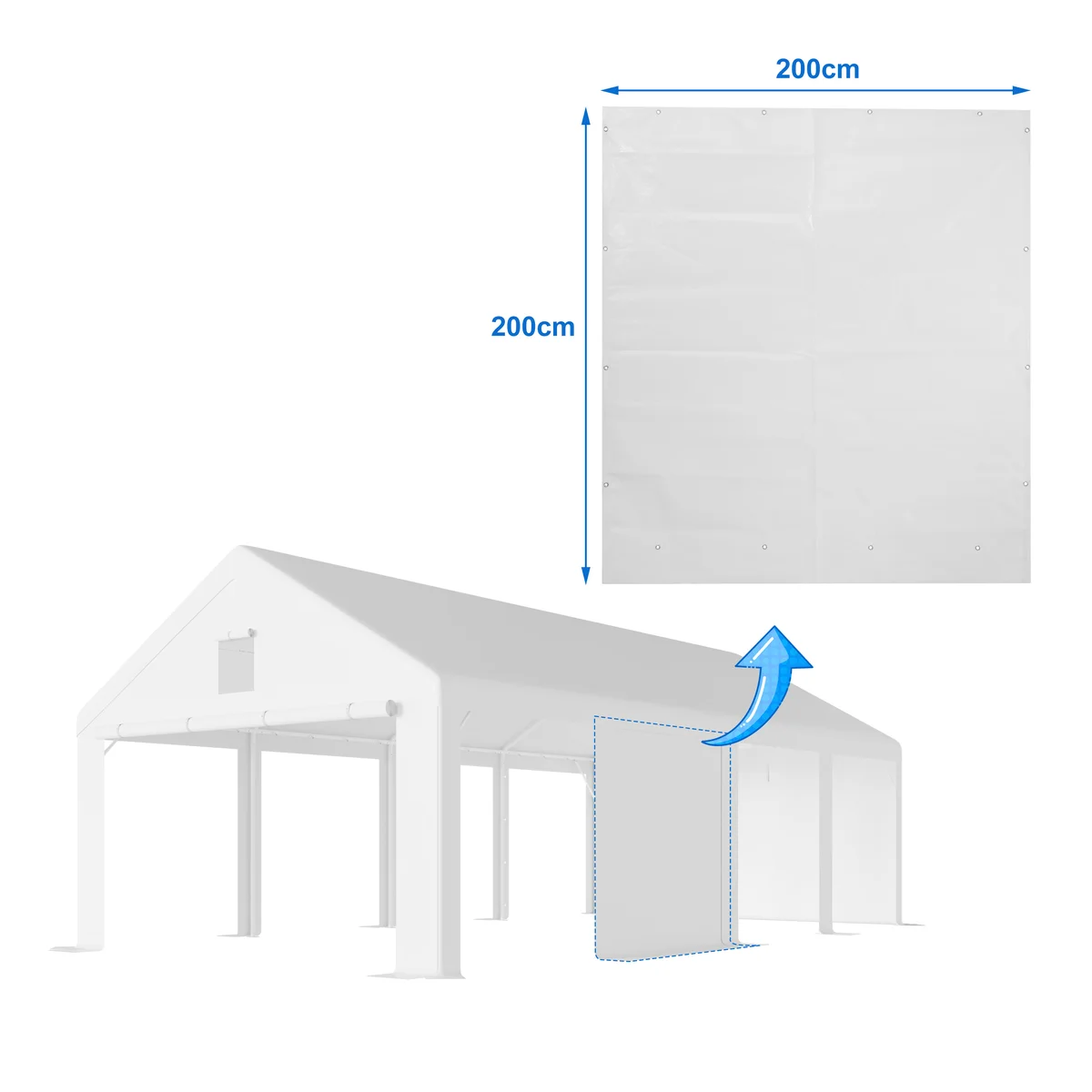 Pareti laterali piene originali per tenda garage premium – 2 pezzi
