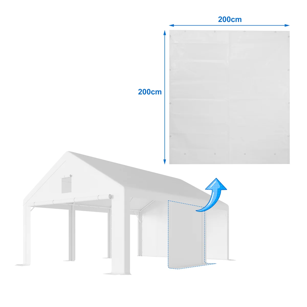 Pareti laterali piene originali per tenda garage premium – 2 pezzi