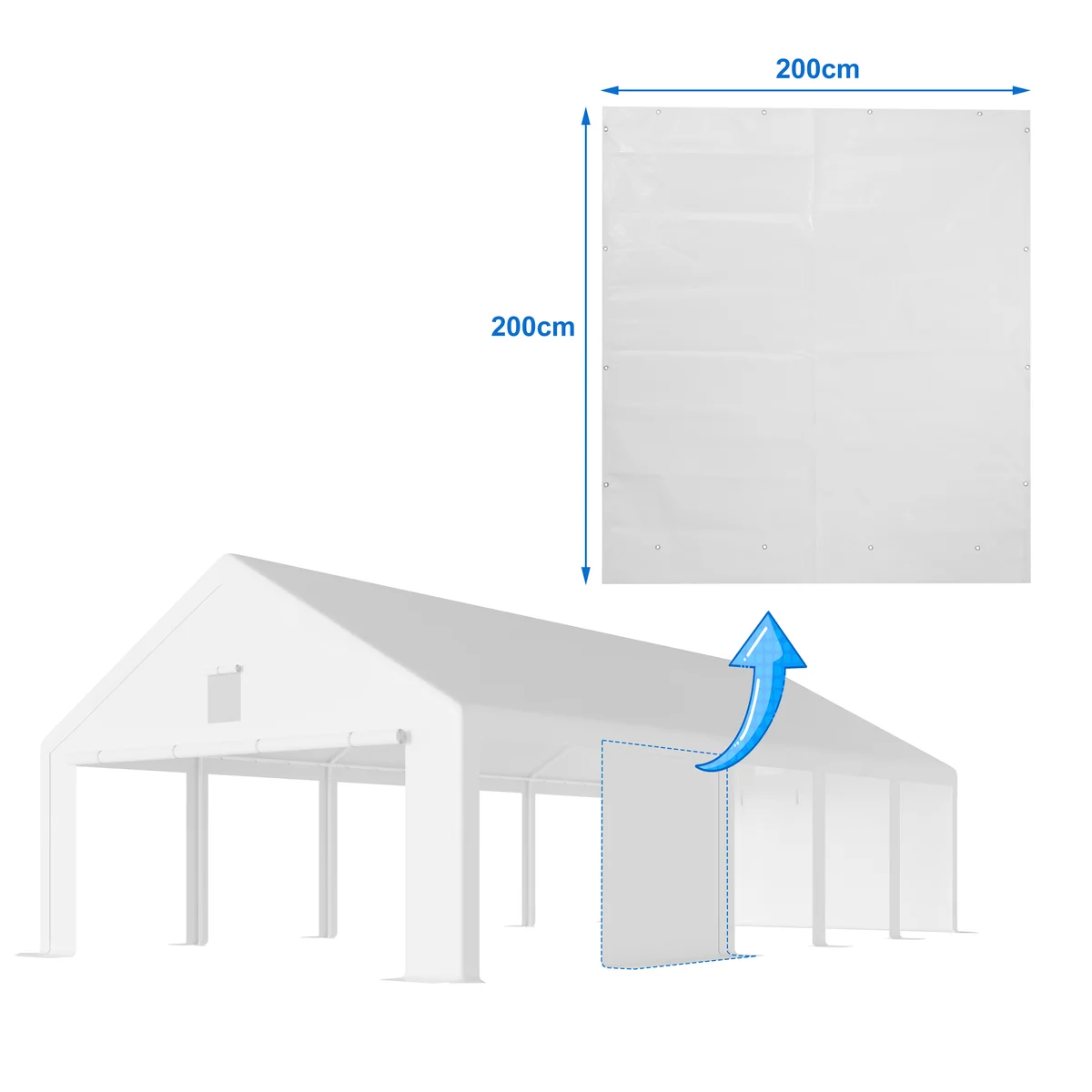 Pareti laterali piene originali per tenda garage premium – 2 pezzi