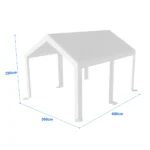 Telo di ricambio per tetto di tenda garage premium 3×4 m | 280 g/m² PE