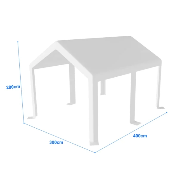 Telo di ricambio per tetto di tenda garage premium 3×4 m | 280 g/m² PE