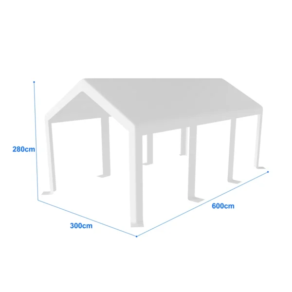 Telo di ricambio per tetto di tenda garage premium 3×6 m | 280 g/m² PE