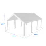 Telo di ricambio per tetto di tenda garage premium 4×6 m | 280 g/m² PE