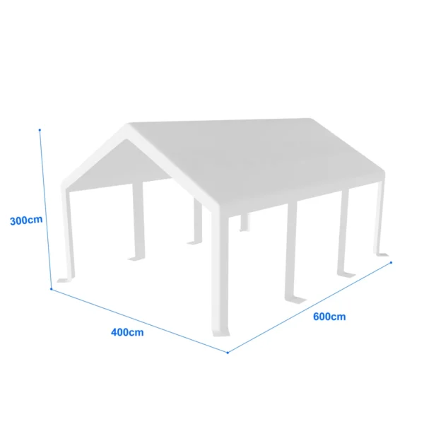 Telo di ricambio per tetto di tenda garage premium 4×8 m | 280 g/m² PE