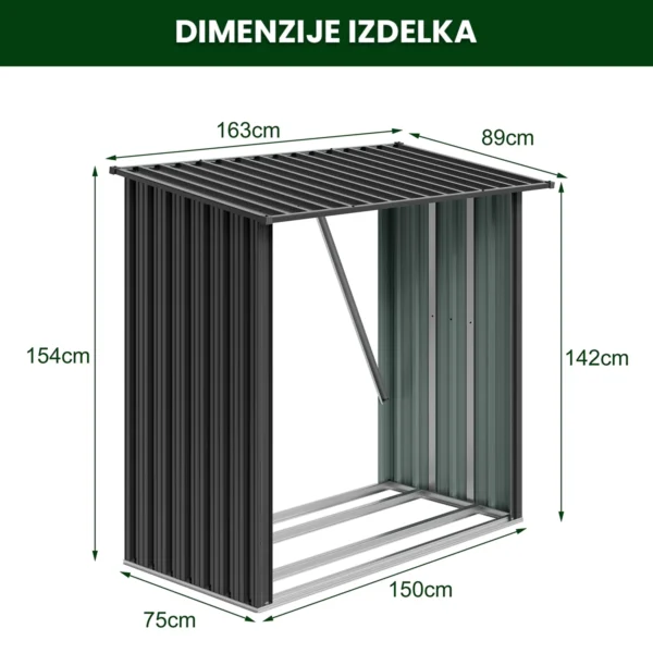 tettoia-metallica-per-legna-premium-3 Tettoia metallica per legna Premium 89 × 163 × 154 cm (1,5 m²)