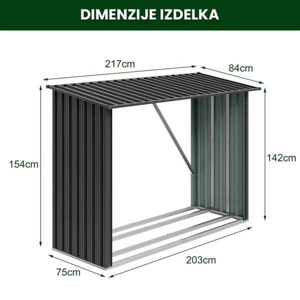 tettoia-metallica-per-legna-premium-8 Tettoia metallica per legna Premium 84 × 217 × 154 cm (1,9 m²)